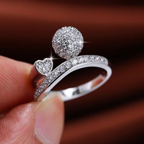 Exquisite Silver Plated Heart Ring White AAA Cubic Zirconia Wedding Ring Bridal Jewelry Anniversary Promise Ring Women Jewelry