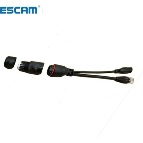 ESCAM 5PCS PoE POE Injector Splitter 12V 5.5x2.1mm Cable Connector