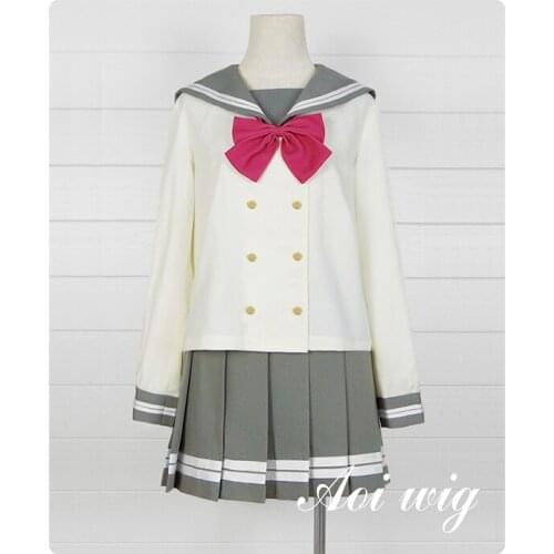 Japanese Anime Love Live Sunshine Cosplay Costume Takami Chika Girls Sailor Uniforms School Uniforms Costume Clothing Suits
