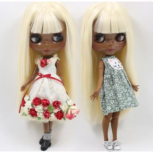 ICY DBS Blyth Custom Doll No.BL340 Blonde hair super dark skin azone S 1/6 bjd OB24 ANINME GIRL