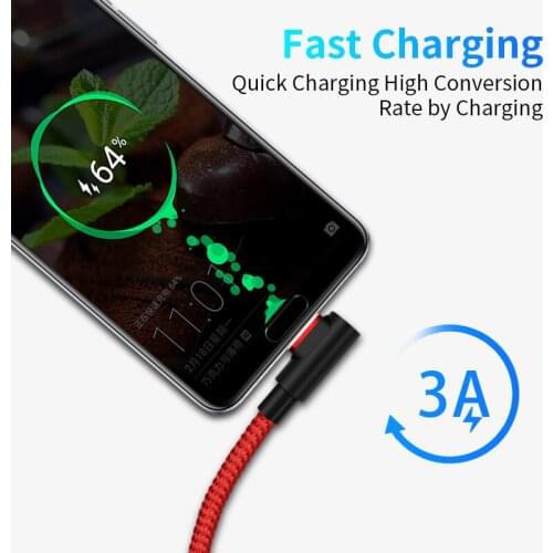 90 Degree 3A Magnetic Cable Micro USB Cable Type C Fast Charging Data Cable For iPhone XS MAX XR SAMSUNG S10 Plus S9+ S8 Note 9