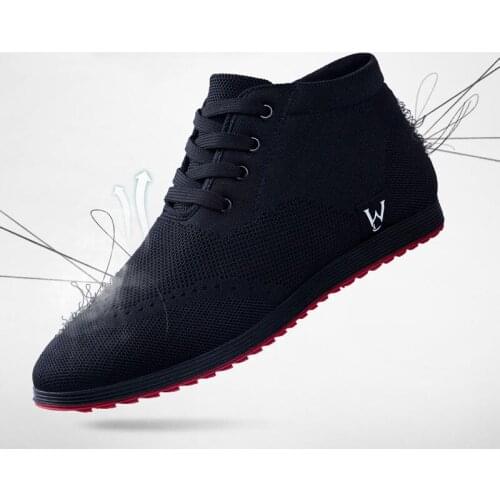 Fashion Flat Shoes Men Shoes Sneakers Breathable High-Top Men Casual Shoes Lace-Up Canvas Shoes Autumn Winter