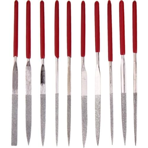 10Pcs/set Guitar Violin Zither Diamond File Needle Handle Files Luthier Tools Musical Instrument DIY Guitar Parts