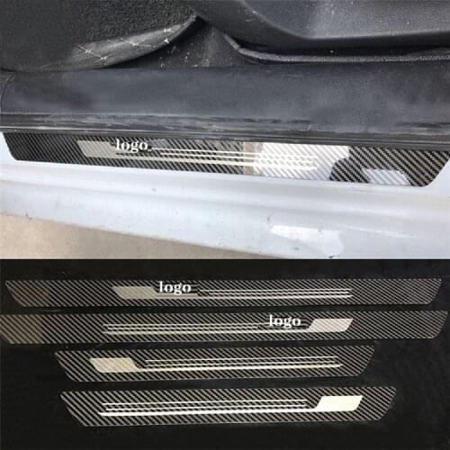 Stainless Steel carbon fiber Door Sill Scuff Plate Welcome Pedal Threshold car accessories Car-styling For SEAT Cupra Ateca