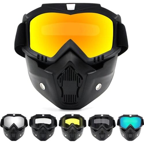 Ski Mask Snowmobile Skiing Goggles Windproof Motocross UV Protection Motorcycle Glasses with Mouth Filter Snowboard Hd Glasses