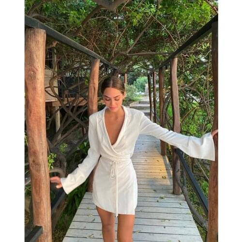 Women Long Sleeve Shirt Dress Spring New Sexy Satin V Neck Waist Lace Mini Dresses Elegant Ladies Solid Shirt Dress Vestidos