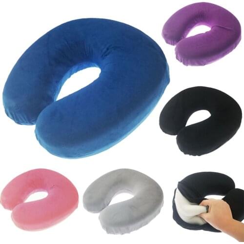 Memory Foam Neck Pillow Resting Head Neck U Shape Soft Travel Pillow for Business Office Train Rest