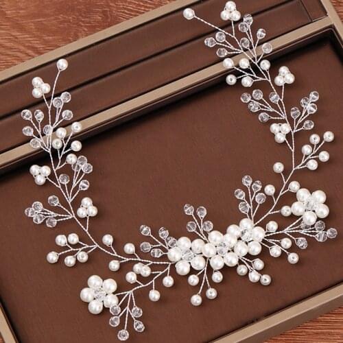 Bridal Headband Wedding Hair Accessories Pearl Headband For Women Hair Jewelry Wedding Headpiece Handmade Bridal Hair Ornaments