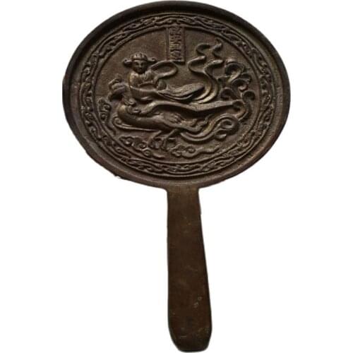 Miscellaneous antiques antique bronze mirror mirror round Ling'an Wang