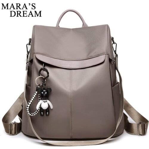 Maras Dream High Quality PU Leather Women Backpack Fashion Solid Black School Bags For Teenager Girls Casual Women Backpacks