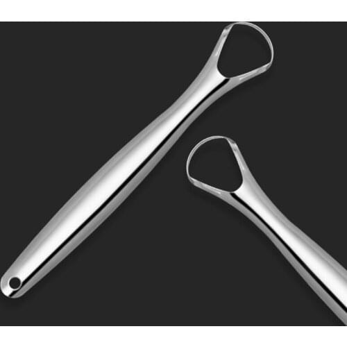 Stainless Steel Tongue Scraper Metal Oral Care Hygiene Cleaner Brush Fresh Breath Maker Reusable Mouth Cleaning Tool for M76F