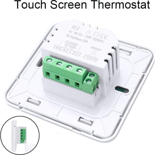 LCD Touch Screen Floor Heating Thermostat Large LCD Display With White Backlight Room Temperature Controller