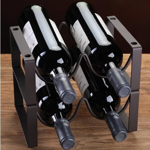 Wine Rack Creative Vintage Wire Wine Display Rack Storage Bottles Rack Stand Home Accessory Holds 3 Bottles