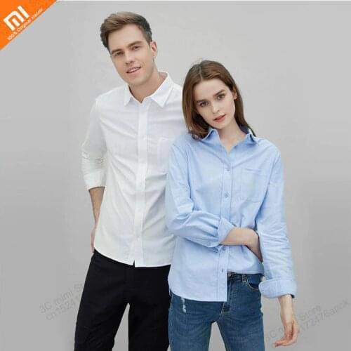 Youpin youpin classic solid color flannel cotton casual shirt flannel wild couple models comfortable skin smart home