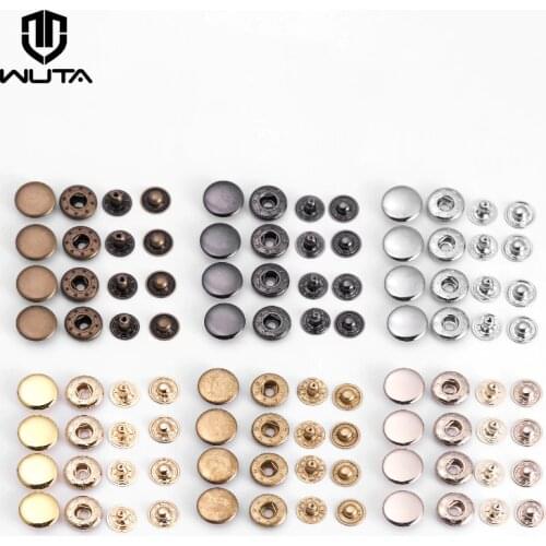 WUTA 20set Solid Brass Snap Fasteners Metal Snaps Button Press Studs DIY Leather Craft Tools Sewing Accessories 8/10/12.5/15mm