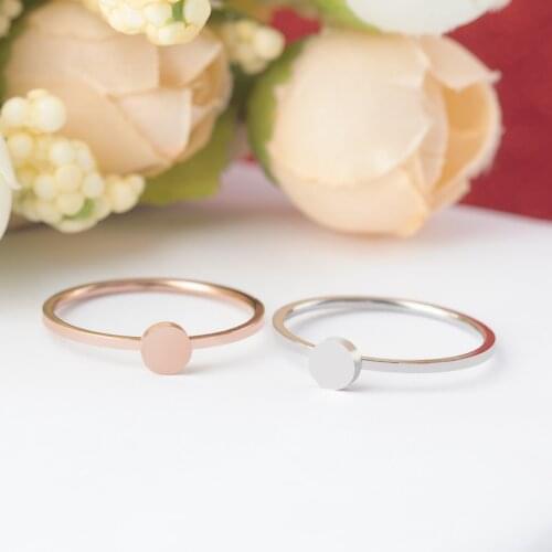 ZMZY 1mm Simple Circle Thin Minimalist Stainless Steel Engagement Ring Finger Jewelry Stackable Wedding Rings for Women Gift