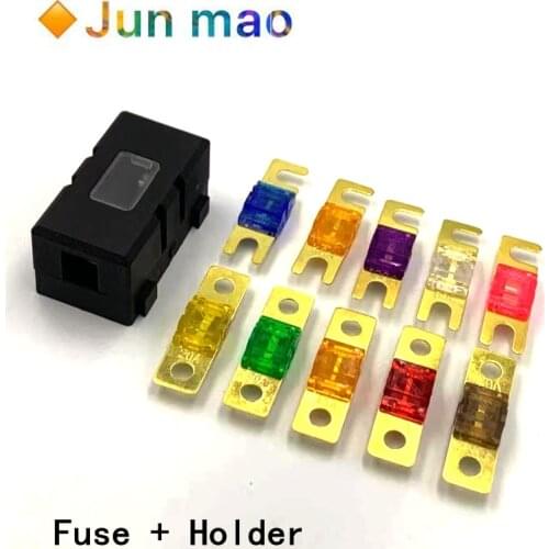 1set ANS FUSE+ Holder 20A 30A 40A 50A 60A 70A 80A 100A 125A 150A 175A ANL Gold Plated Stud Car Fuses Mini Car Stereo Audio