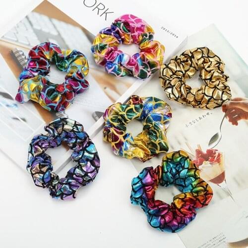1 PC Rainbow Colorful Elastic Hair Ties Girls Shiny Hairbands Women Ponytail Holder Hair Ring Rope Headwear Hair Accessories