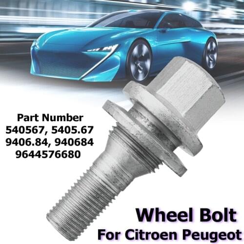 17mm Alloy Wheel Bolts Flat Seat Washer For Peugeot 1007 206 207 307 308 406 407 607 for Citroen C5 C4L Car Accessories 540567