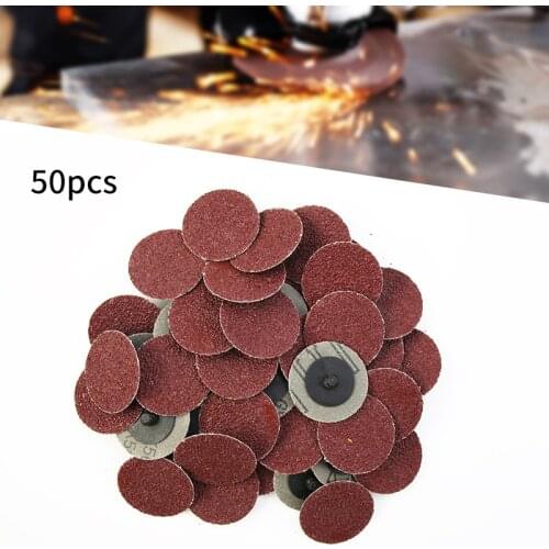 50pcs 2inch Sanding Discs Dry Grinding Abrasive Paper Flocking Sandpaper Pad Sanding Disc Woodworking for Electric Grinder