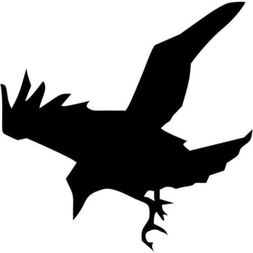 9.5*9.5CM Crow Raven Pattern Funny Car Styling Sticker Vinyl Car Decals Accessories Black/Silver C9-0958