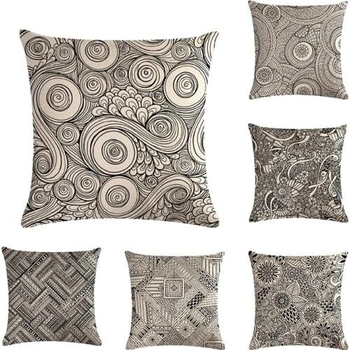 White Black Geometric Flower Pillow Covers Home Decor Cushions Cover Decorative Throw Pillowcase for Gift Throw Pillows ZY642
