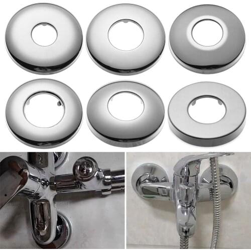 1Pcs Shower Faucet Decorative Flange Cover Chrome Finish Stainless Steel Water Pipe Wall Covers Kitchen Bathroom Accessories
