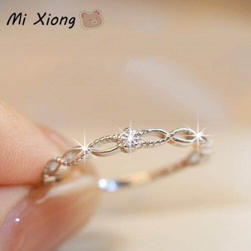 Mi Xiong s925 sterling silver designer hollow rings women exquisite luxury creative ladies prom engagement wedding brand jewelry
