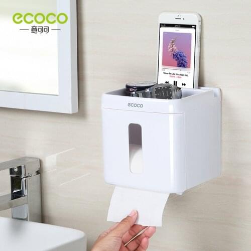 Ecoco Tissue Box Wall Mounted Paper Roll Holder Kitchen Paper Dispenser for Hotel Toilet Paper Dispenser Bathroom High Quality