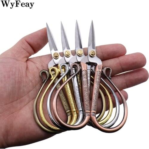 European Retro Vintage Scissors Antique Sewing Tools Golden Cute Tailor Scissor Cross-stitch Cutter Thread Embroidery Needlework