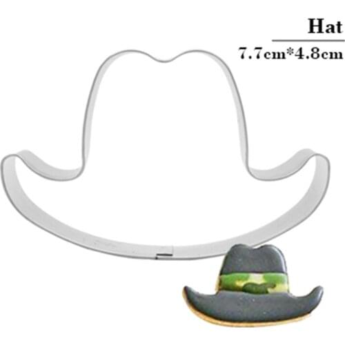 Stainless Steel Cookie Cutter Hat Shaped Pancake Mould Biscuit Press Stamp Mold Cake Decorating Baking Mold Fondant Party Decor