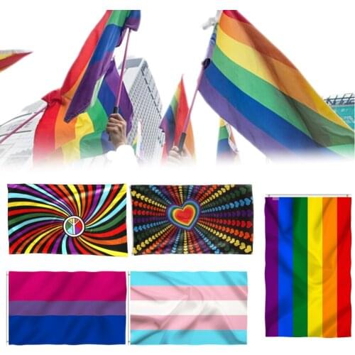 Hot Sale New Rainbow homosexual Flag Polyester standard Flag Gay Pride Peace Flags Outdoor Indoor