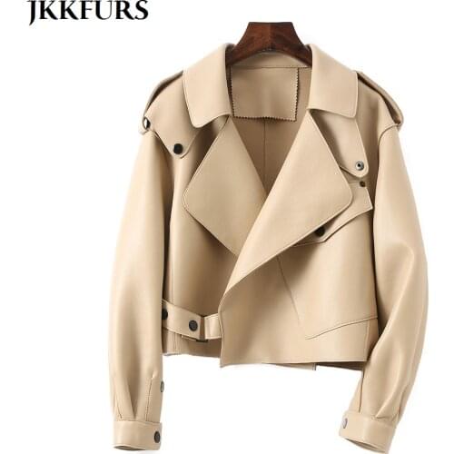 18 Colours 2021 Womens Genuine Leather Jacket New Fashion Many Colors Leather Bomber Coat Lady Sheepskin Outerwear S7547