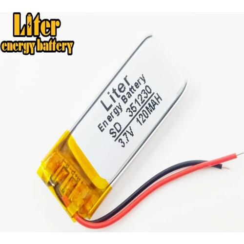 Bluetooth battery li-polymer 351230 120mah/3.7V, with 500 times cycle life SD351230