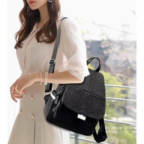 Multifunction Womens Small Backpack Lychee Leather Shouder Bag Designer Backpacks for Feamle Classic Cowhide Zipper Bag Pack