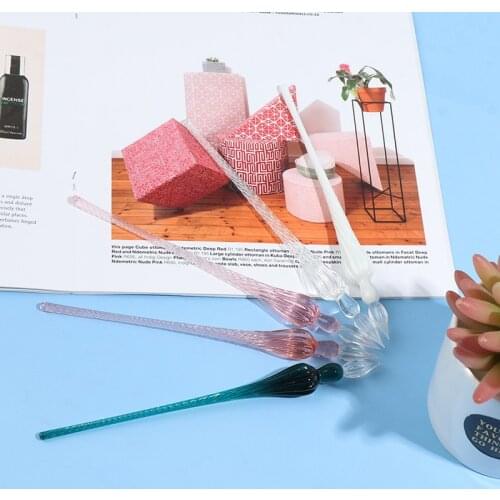 1Pc Crystal Glass Dip Pen Set Non-carbon Ink Fountain Signature Pen Writing Tools Soda Lime Glass Pen