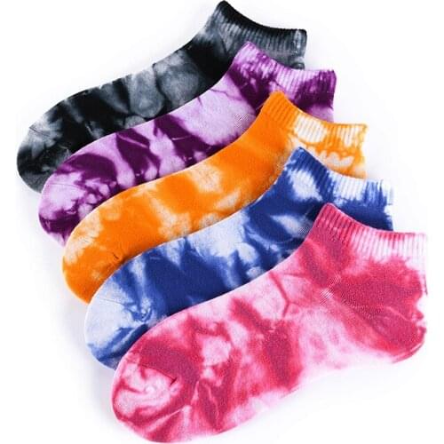 Tie-dye with contrast color men and women street ins high waist tube Korean version of the college wind hip-hop basketball socks