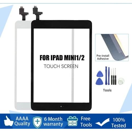 For iPad Mini1 Mini2 LCD Outer Touch Screen Digitizer Front Glass Display Touch Panel Replacement A1432 A1454 A1489 A1490 A1491