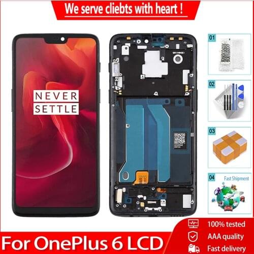 Original AMOLED Module For Oneplus 6 A6000 A6003 AMOLED LCD Display Touch Screen Digitizer Replacement For One Plus 6 1+6 LCD