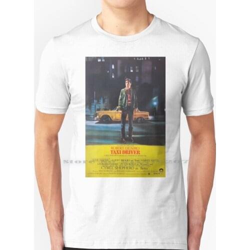 Taxi Driver 1976 Movie Poster Art T Shirt 100% Pure Cotton Taxi Driver Taxi Driver Cult Movie Classic Vintage Movie Film De
