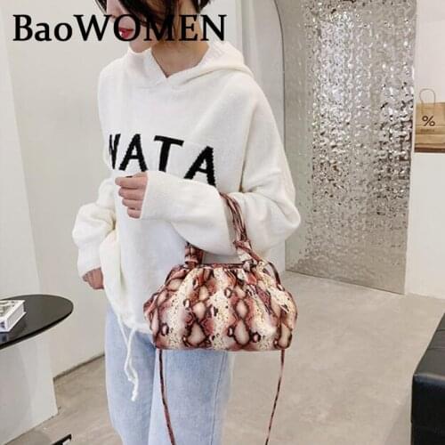 BaoWomen Animal Snake Cow Printed Crossbody Handbags Totes Women Casual PU Leather Portable Handle Travel Shoulder Messenger Bag