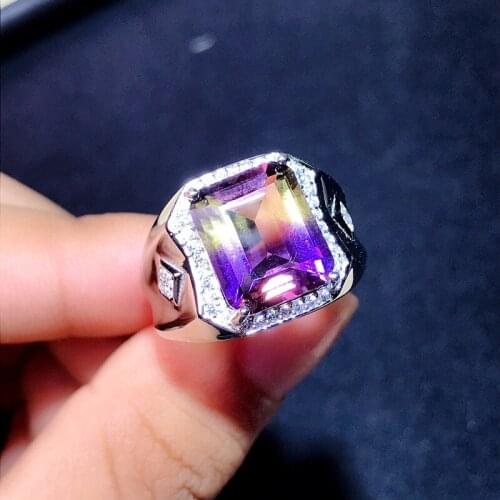 Super Beautiful Natural Ametrine Lady Ring, 925 Sterling Silver, Tested Gemstone, with Certificate,Gift Box