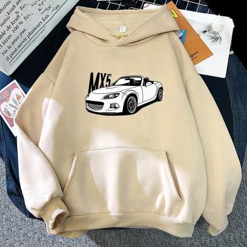 Initial D Drift Japanese Anime MX5 Hoodies Sweatshirt Car Print Trend Mens Clothes Hip-Hop Demon slayer Graphic Crewneck Hoodie
