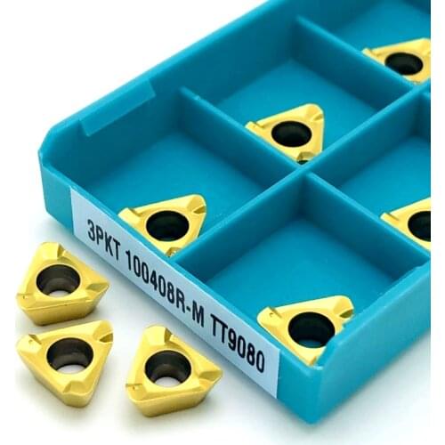 Carbide insert 3PKT100408R M TT9080 inner hole metal turning tools CNC lathe cutting tool 3pkt 100408 alloy insert