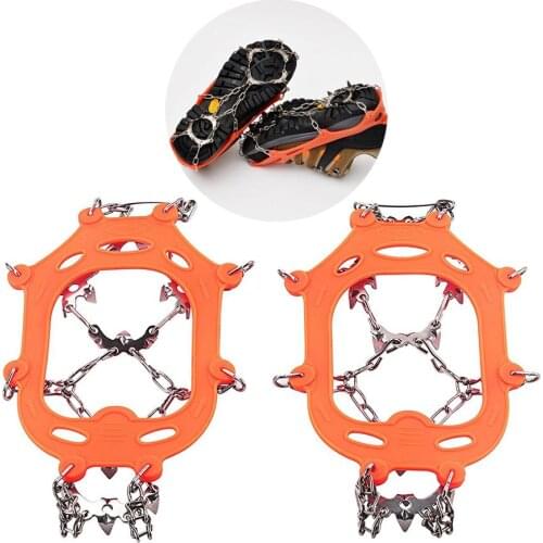 13 Teeth Ice Snow Grips Crampon Winter Hiking Climbing Shoes Cleats Chain Camping Snow Crampon Climbing Anti-slip Ice Gripper