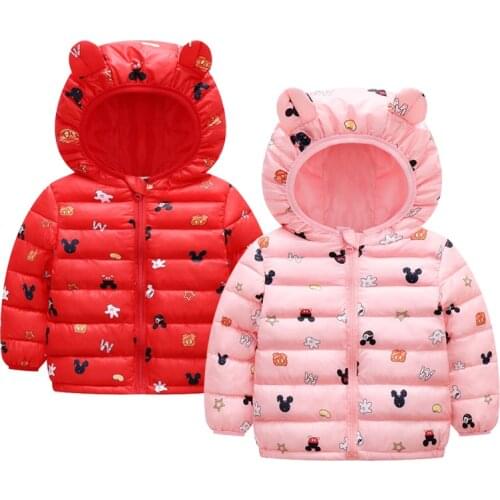 1 2 3 4 5 6 Years Winter Baby Girls Jacket Cute Cartoon Autumn Hooded Zipper Birthday Party Christmas Princess Coat Kids Clothes
