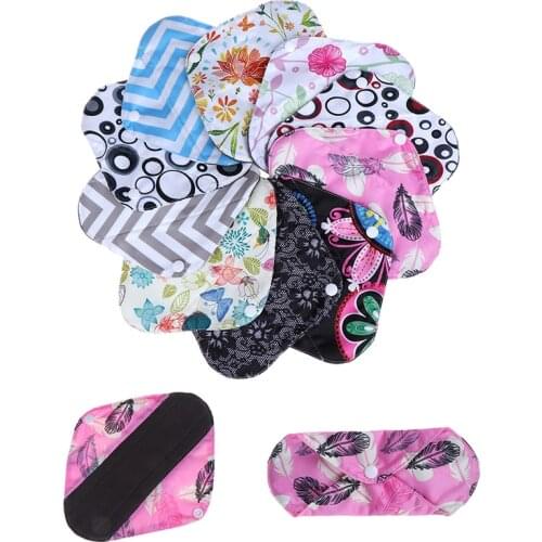Women Reusable Cloth Menstrual Pads Organic Bamboo Inner Mama Pads Pantyliner For Light Flow Days 20*18cm
