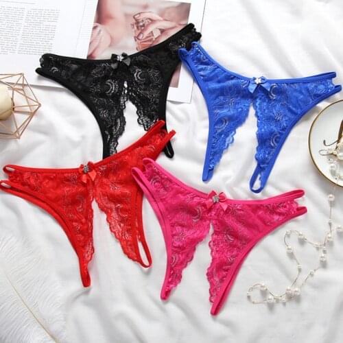 Women Female Sexy G String Lace Split Open Out Briefs Panties Shorts tangas Lingerie Underwears Underpants New Styles 2019