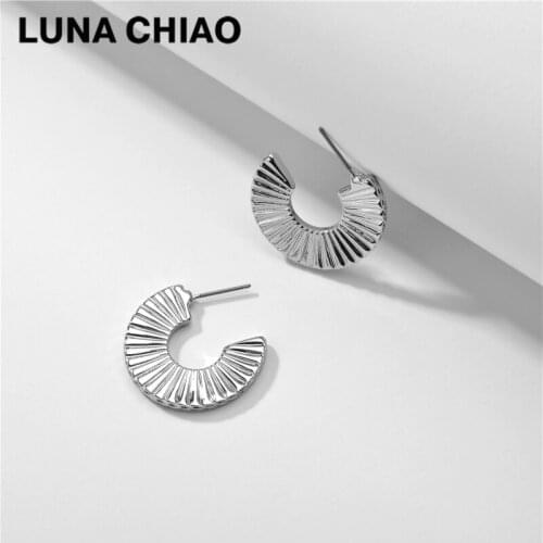 LUNA CHIAO Fashion Jewelry Chic Style Gold Silver Plated Metal Hoop Earrings for Women