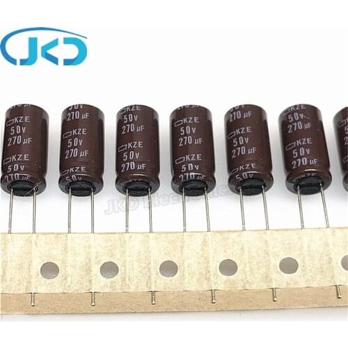 10pcs/Lot 270UF 50V Japan NCC KZE Series 10*20mm Low ESR Long Life 50V270UF Aluminum Electrolytic Capacitor NIPPON CHEMI-CON